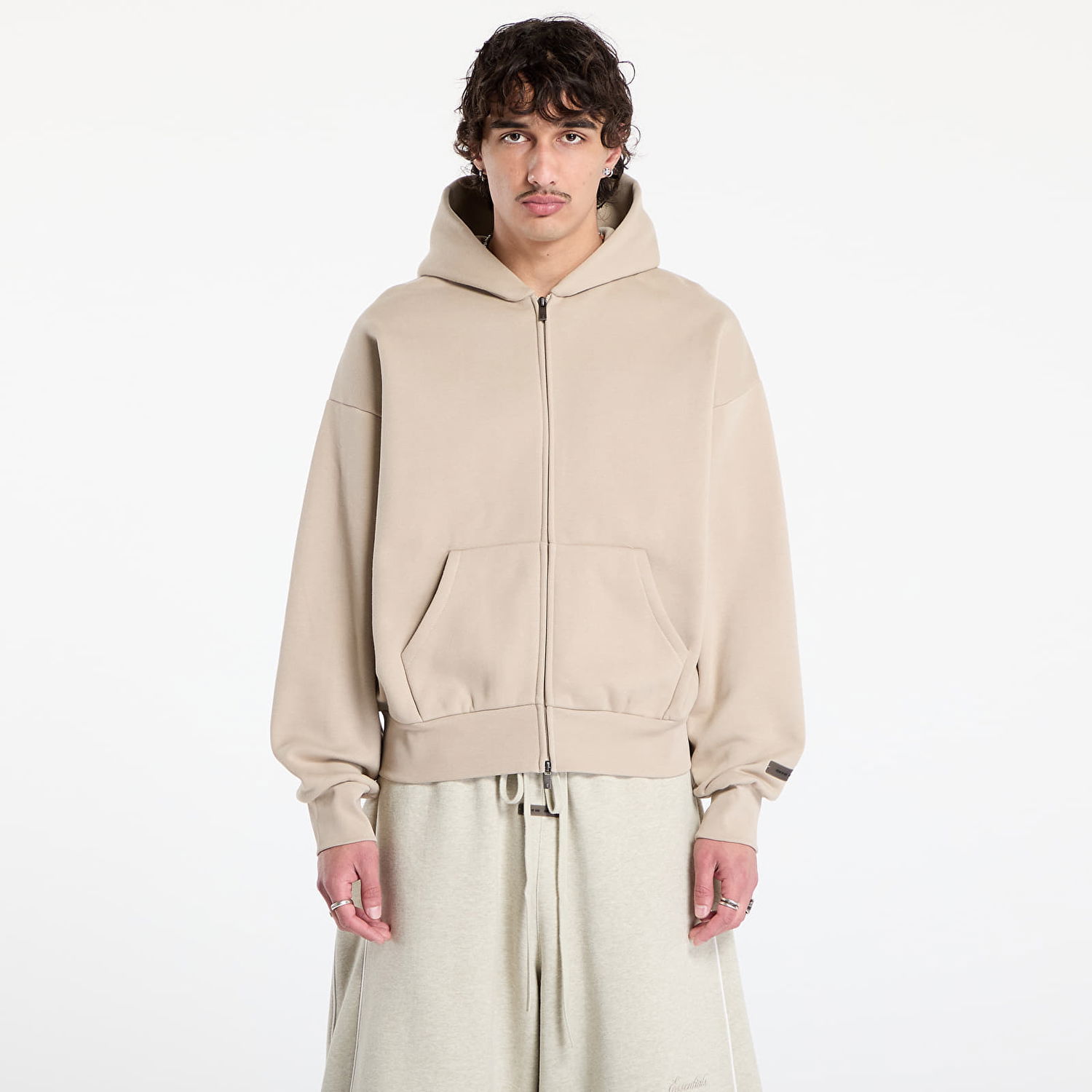 Sweatshirt Fear of God Fear of God Essentials Classic Full Zip Hoodie Beige | 192SP254781F-198, 0