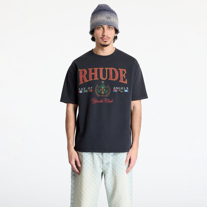 T-shirt Rhude Rhude Bay Of Angels Yacht T-Shirt Sort | RHPS25TT010122306