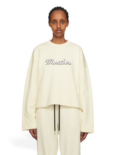 Sweater Moncler Appliqué Hvid | I20938G00020899U5
