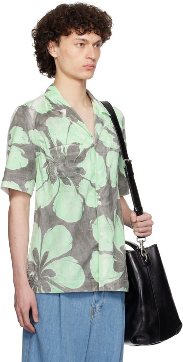 Skjorte Dries Van Noten Dries Van Noten Hand-Dyed Floral Print Shirt Grøn | 251-020758-1473, 1