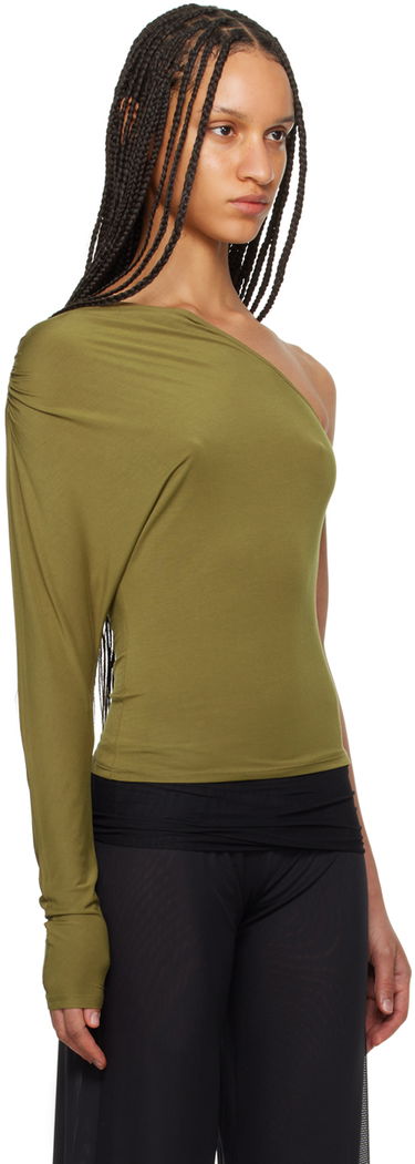 Tanktop Miaou Miaou Katia One-Shoulder Long Sleeve Top Grøn | 7095TJBCED, 1