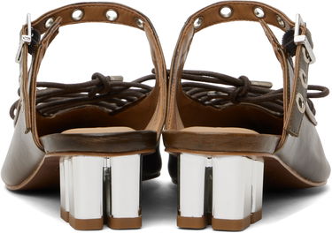 Sneakers og sko GANNI GANNI Oleatex Lace-Up Mules Brun | S3092, 1