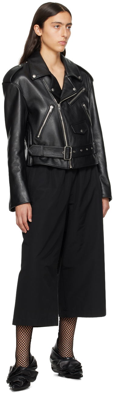 Bomberjakke We11done We11done Women's Leather Biker Jacket Sort | WD-R53-23-130-W-BK, 3