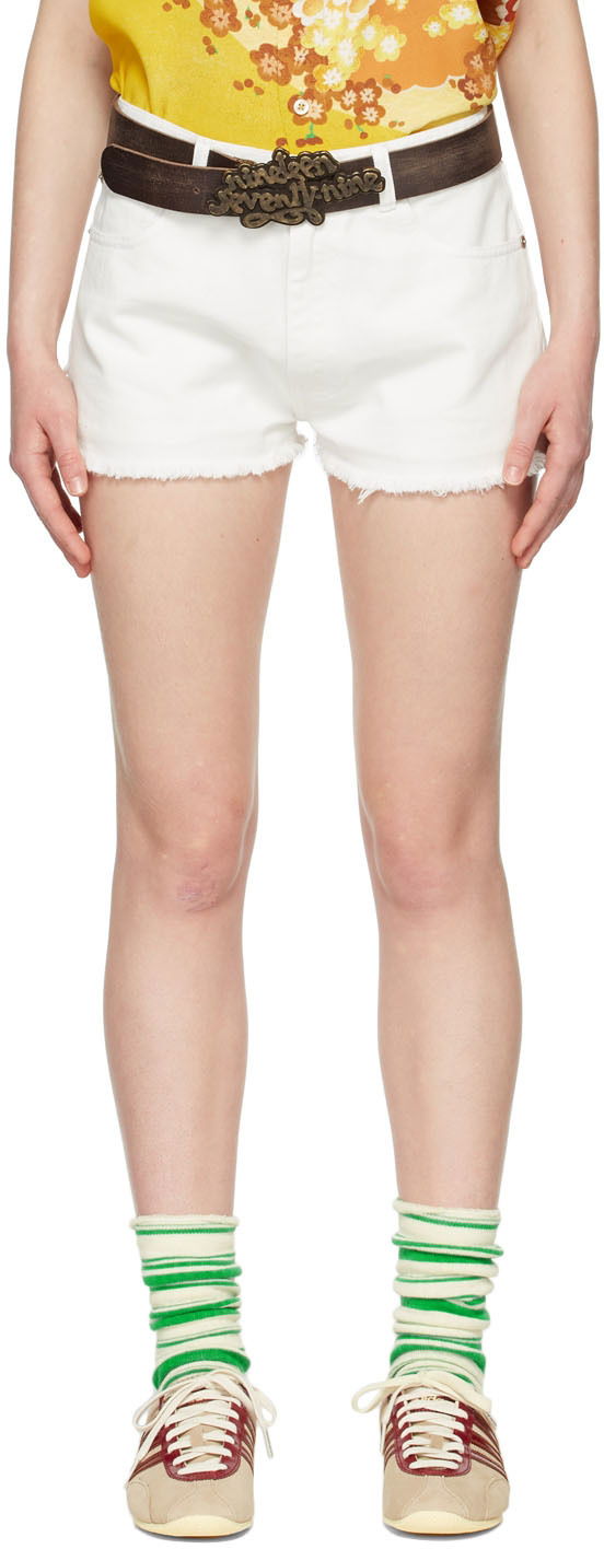 Bælter ERL Denim Shorts Hvid | ERL04P014