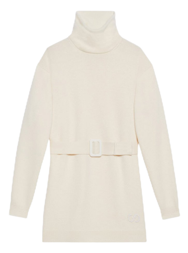 Sweater Gucci Cashmere Wool With GG Patch Turtleneck Beige | 727042 XKCY1 9791