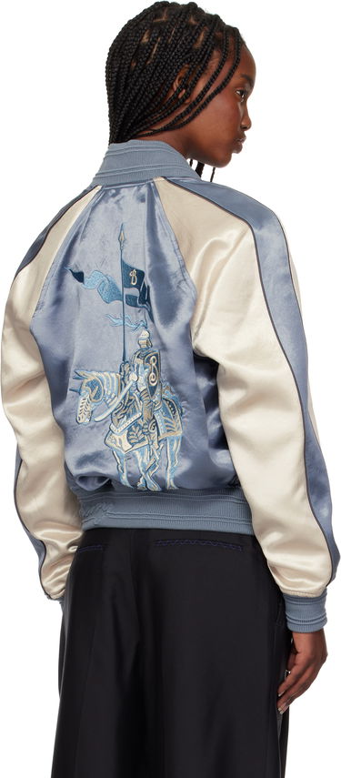 Bomberjakke Burberry Burberry EKD Satin Bomber Jacket Blå | 8101089, 2