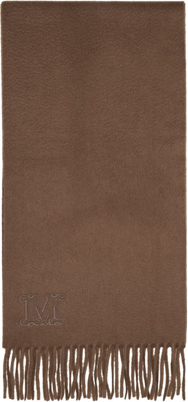 Tørklæde Max Mara Wsdalia Embroidered M-Logo Fringed Scarf Brun | 2524546311600, 0