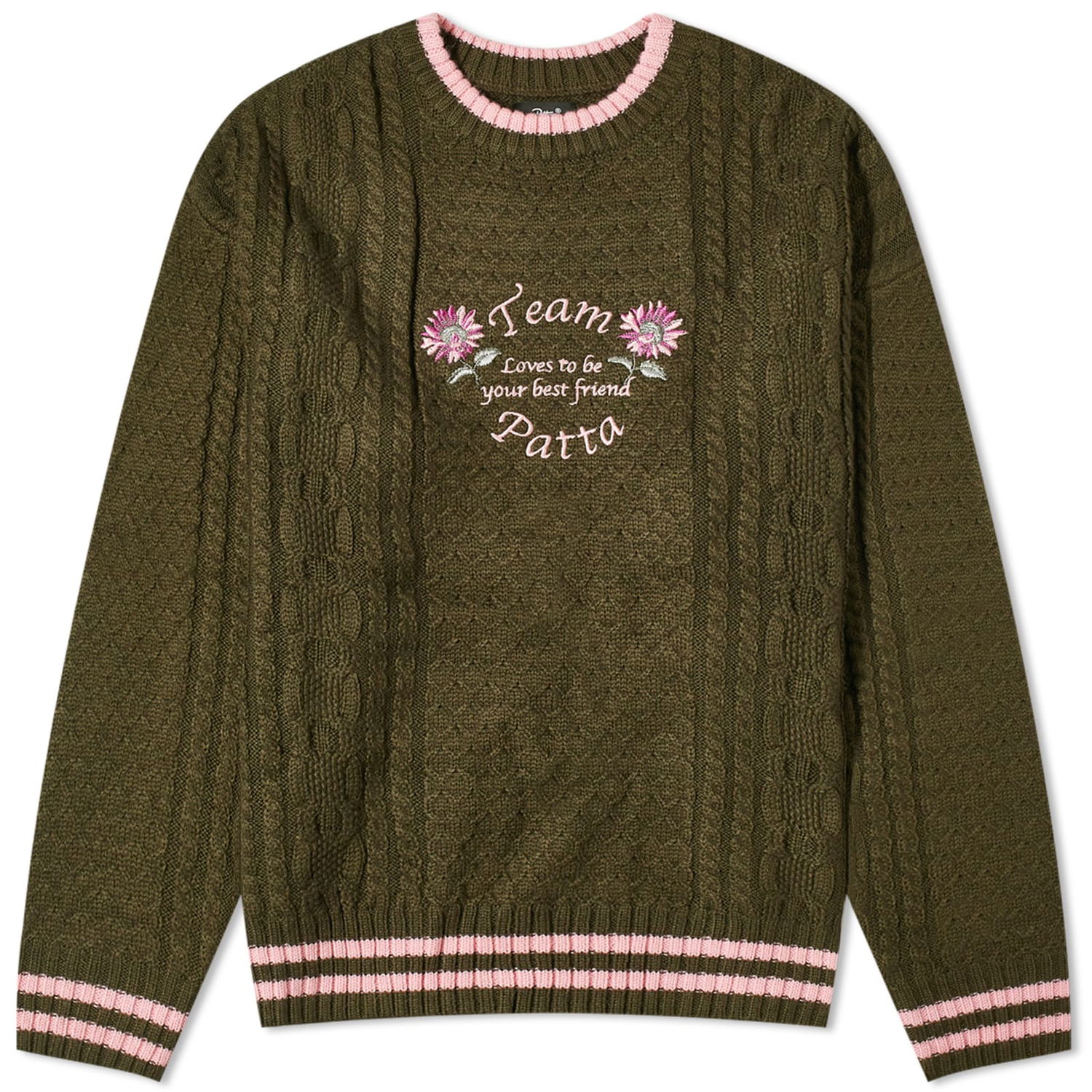 Sweater Patta Loves You Cable Knit Grøn | POC-AW23-LOV-YOU-CKS-001, 0