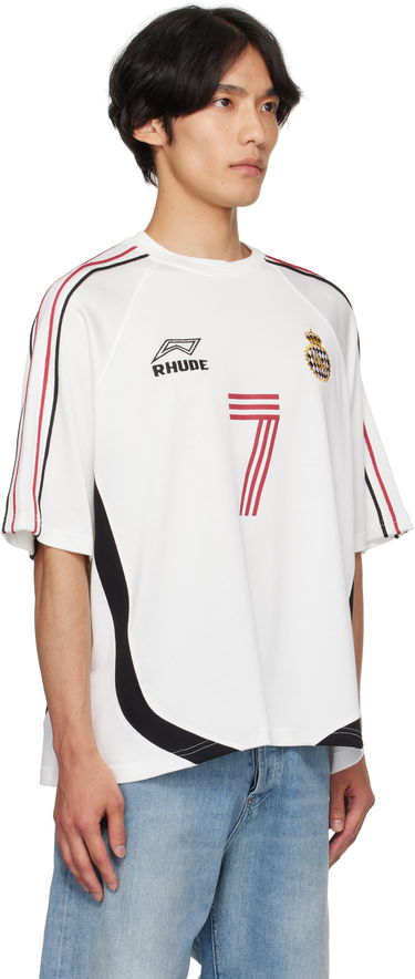 T-shirt Rhude Rhude Lundun Soccer Jersey T-Shirt Hvid | RHPF25TT02729, 1