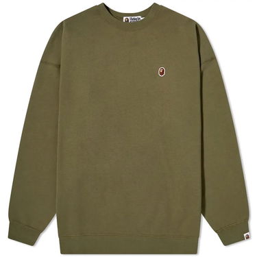 Sweatshirt BAPE Oversized Ape Logo Crew Sweat Grøn | 001SWH802503L-GRN, 1