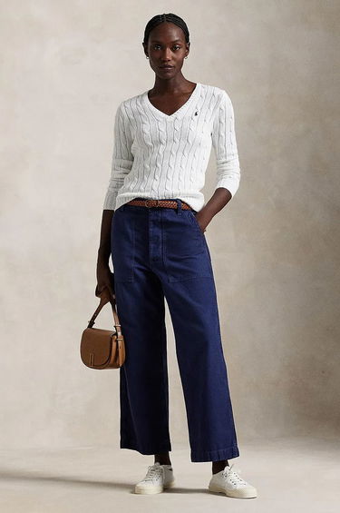 Sweater Polo by Ralph Lauren Cable-Knit V-Neck Sweater Hvid | 211959052, 0