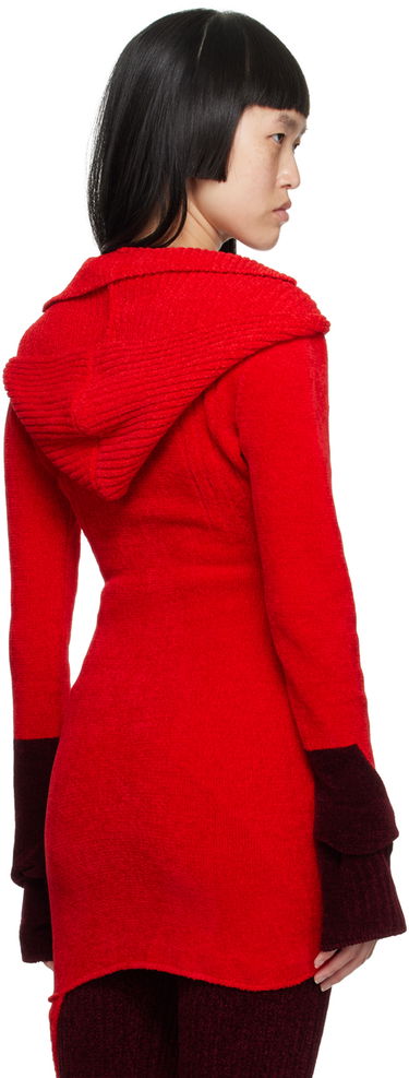 Sweater Ottolinger Ottolinger Extended Knit Hoodie Rød | 706701, 2