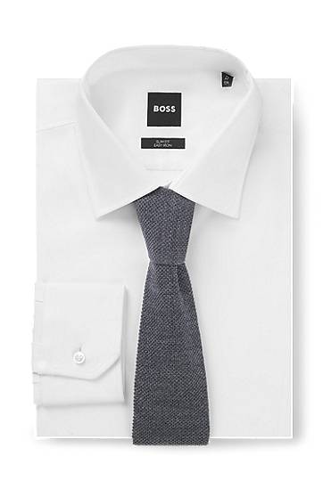 Tilbehør BOSS BECKHAM x BOSS Knitted Tie in Wool Grå | 50555729, 1