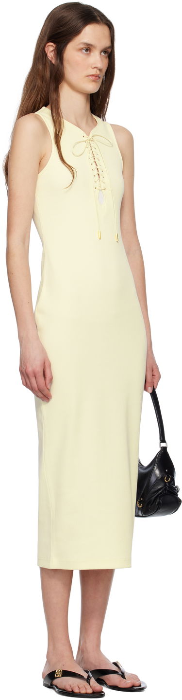 Kjole Givenchy Givenchy Lace Up Rib Knit Midi Tank Dress Gul | BW22CK311T101, 1
