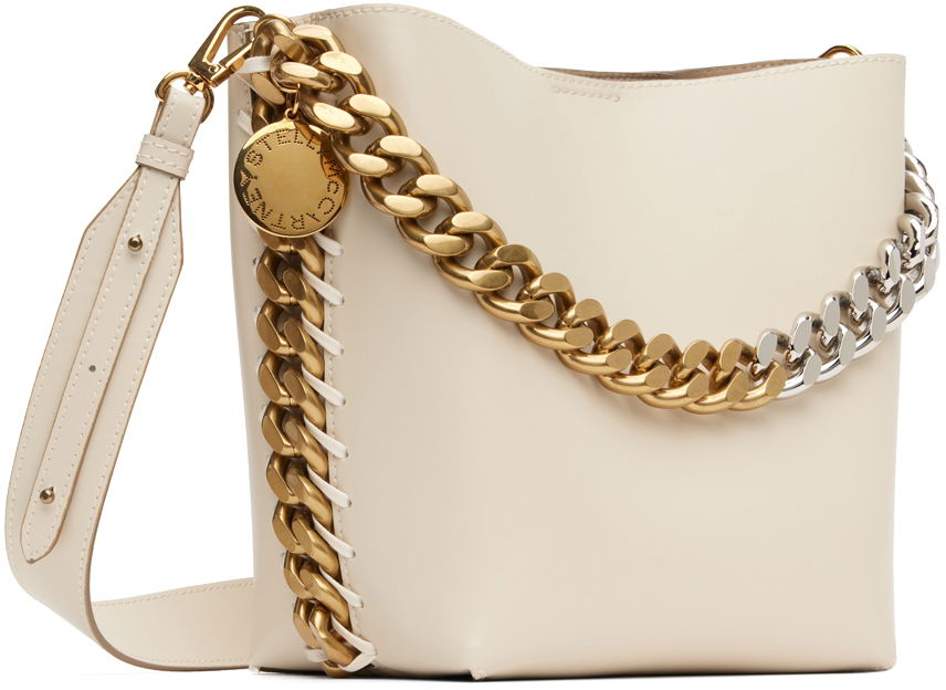 Skuldertaske Stella McCartney Bucket Bag With Chain Hvid | 7B0033W8839, 1