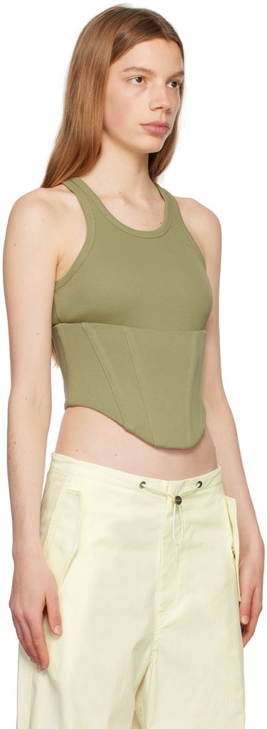 Tanktop Dion Lee Dion Lee Float Ribbed Tank Top Grøn | C3146P23, 1