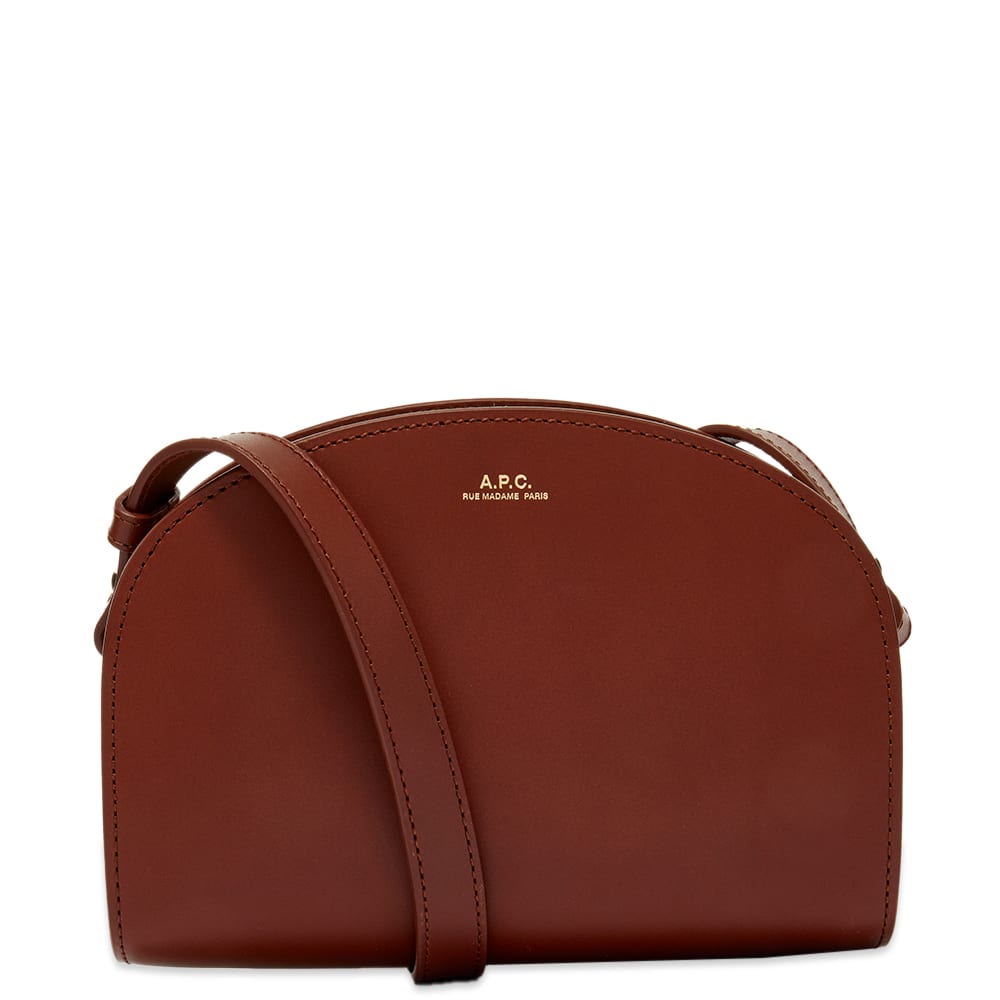 Skuldertaske A.P.C. Demi Lune Mini Shoulder Bag Brun | PXAWV-F61392-CAD, 0