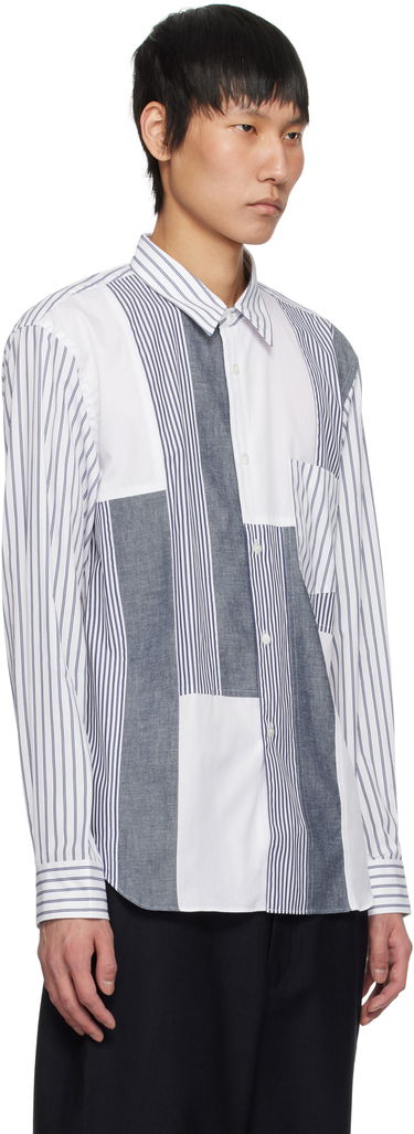 Skjorte Comme des Garçons Comme des Garçons Homme Deux Patchwork Striped Shirt Hvid | DO-B029-051, 1