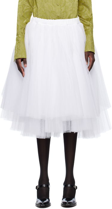 Nederdel Comme des Garçons Comme des Garçons Tulle Midi Skirt Hvid | GO-S015-051, 0