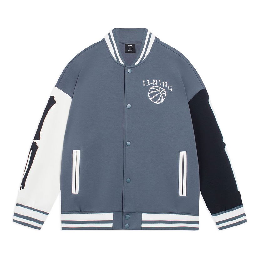 Bomberjakke Li-Ning Graphic Print Baseball Jacket Blå | AJDSB17-4
