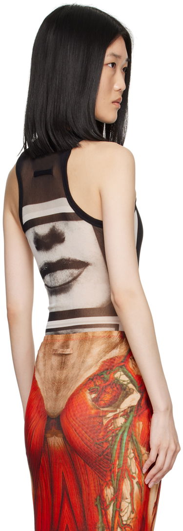 Krop Jean Paul Gaultier Gaultier 'The Eyes And Lips' Printed Bodysuit Sort | 24/30-F-BD045-T553-000201, 2