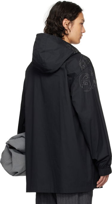 Vindjakke Dries Van Noten Dries Van Noten Embroidered Hooded Anorak Sort | 251-020545-1147, 2