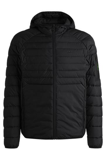 Puffer jakke BOSS Padded Water-Repellent Jacket with Reflective Details Sort | 50514761