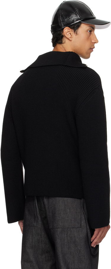 Sweater Courrèges Courrèges Ribbed Wool Trucker Sweater Sort | 325MPU243FI0036, 2