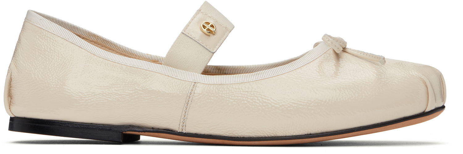 Tøj Anine Bing ANINE BING Jolie Ballerina Flats Hvid | A-14-11216-IVY17, 0