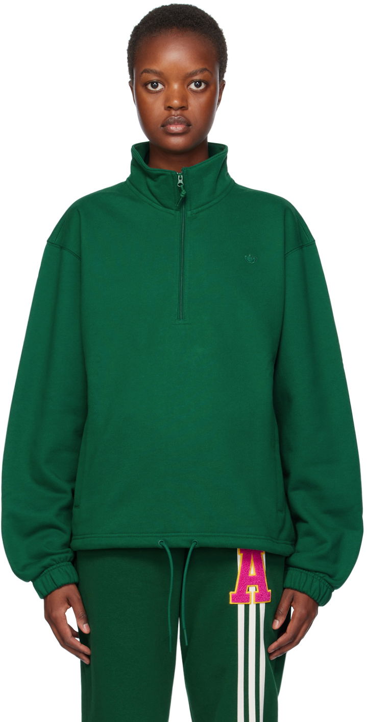 Sweatshirt adidas Originals Adicolor Contempo Half-Zip Crew Sweatshirt Grøn | IM4396, 0