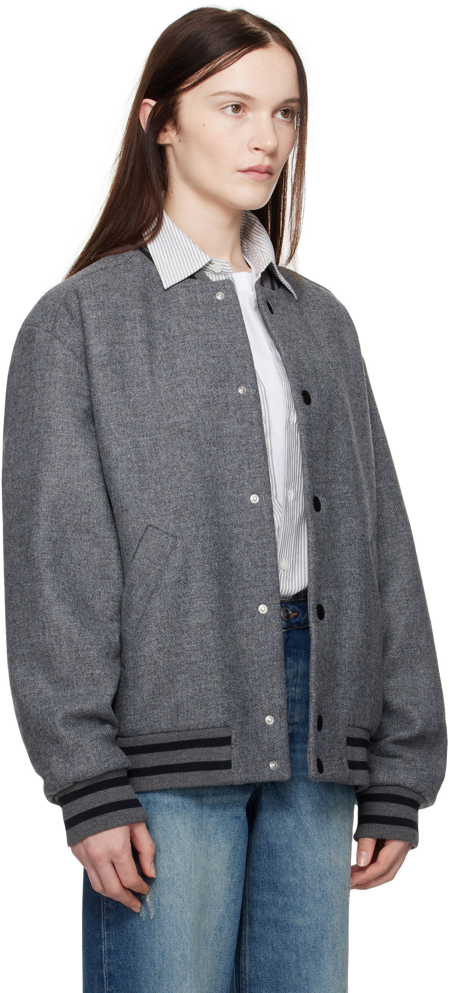 Bomberjakke A.P.C. Wool Bomber Jacket Grå | WVBEB-M02974, 1