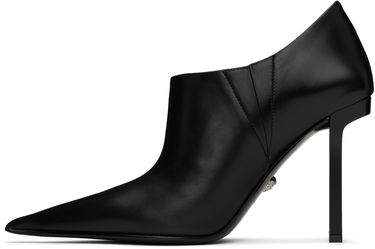 Sneakers og sko Versace Black Leather Pointed Toe Ankle Boots Sort | 1017822_DVT2P, 2