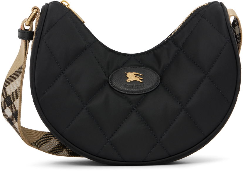 Skuldertaske Burberry Burberry Quilted Horseshoe Crossbody Bag Sort | 8111928