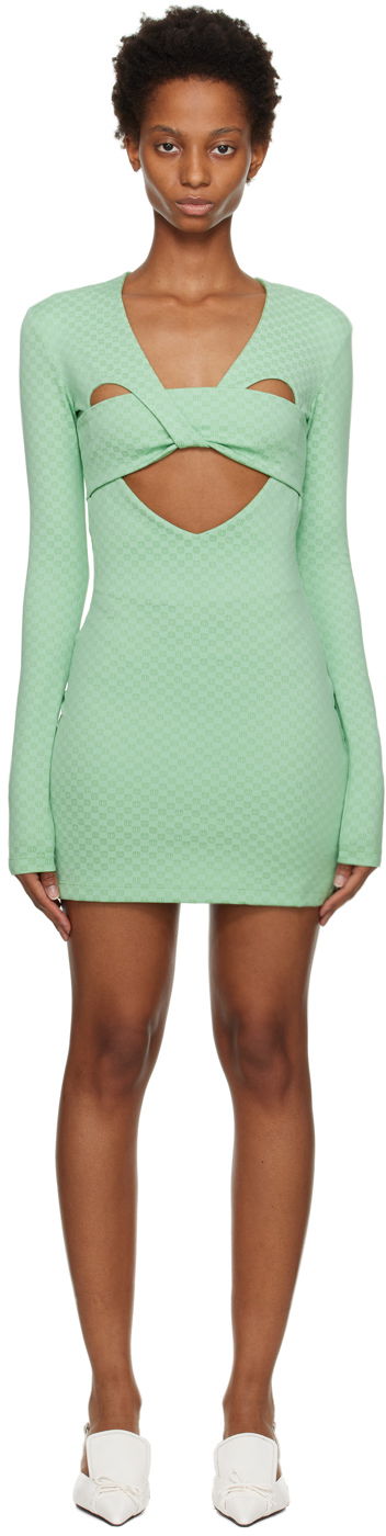 Kjole Ambush Monogram Cutout Minidress Grøn | BWDB026F22JER0015151, 0