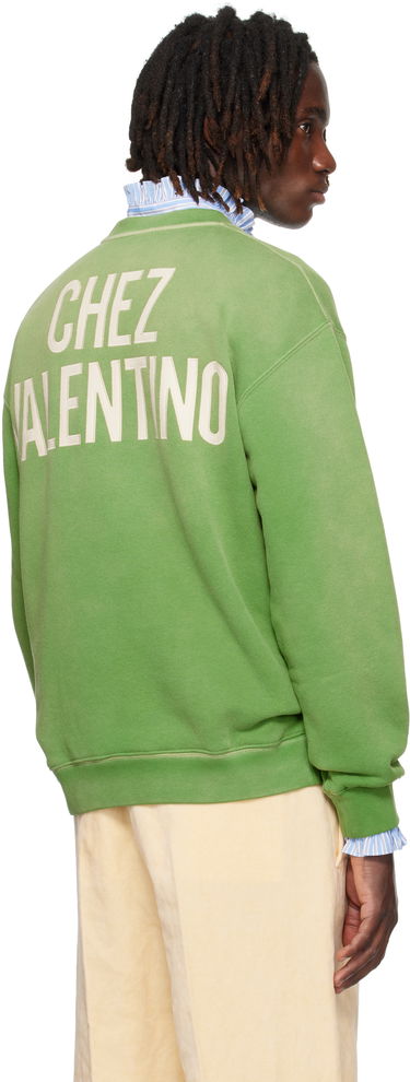 Sweatshirt Valentino Valentino 'Chez Valentino' Print Cotton Sweatshirt Grøn | 7V3MF29NAYH, 2