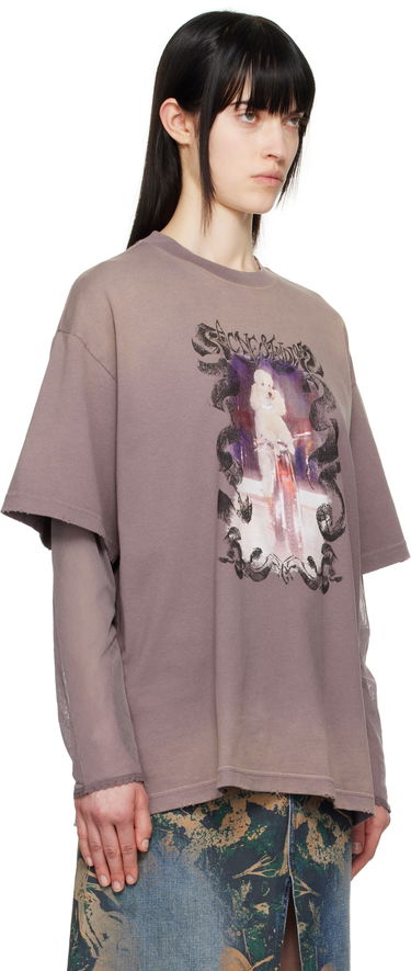 T-shirt Acne Studios Acne Studios Layered Poodle Print T-Shirt Lilla | AL0454-, 1