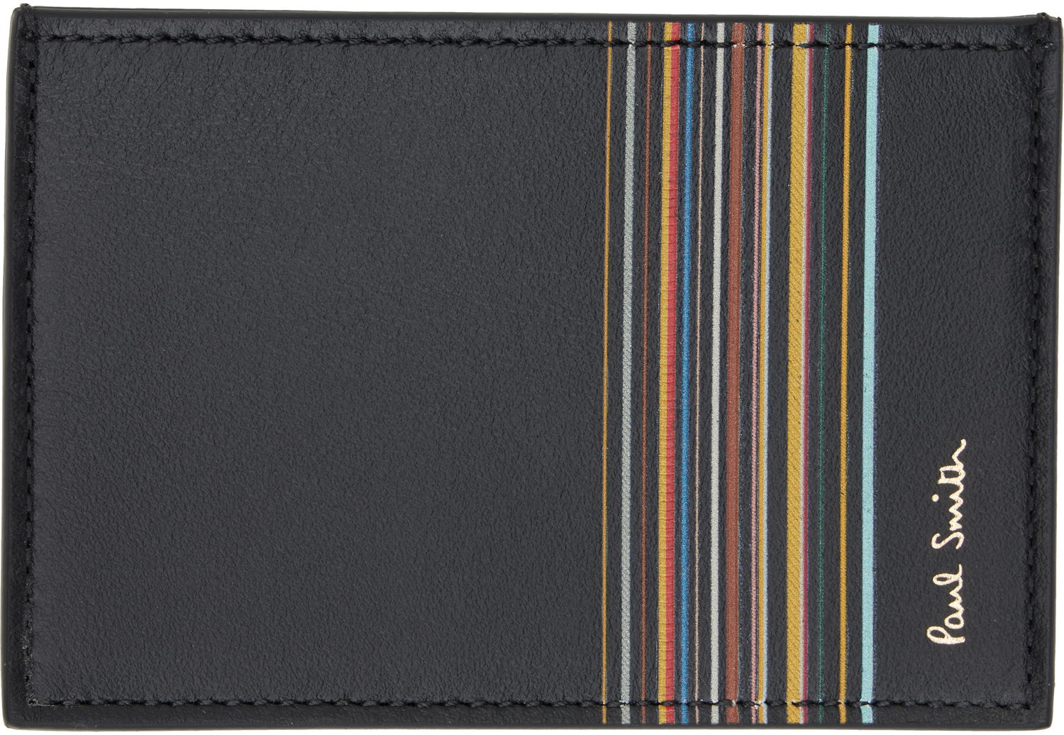 Tegnebog Paul Smith Paul Smith Leather Signature Stripe Credit Card Holder Sort | M1A-6137-LFISIG, 0