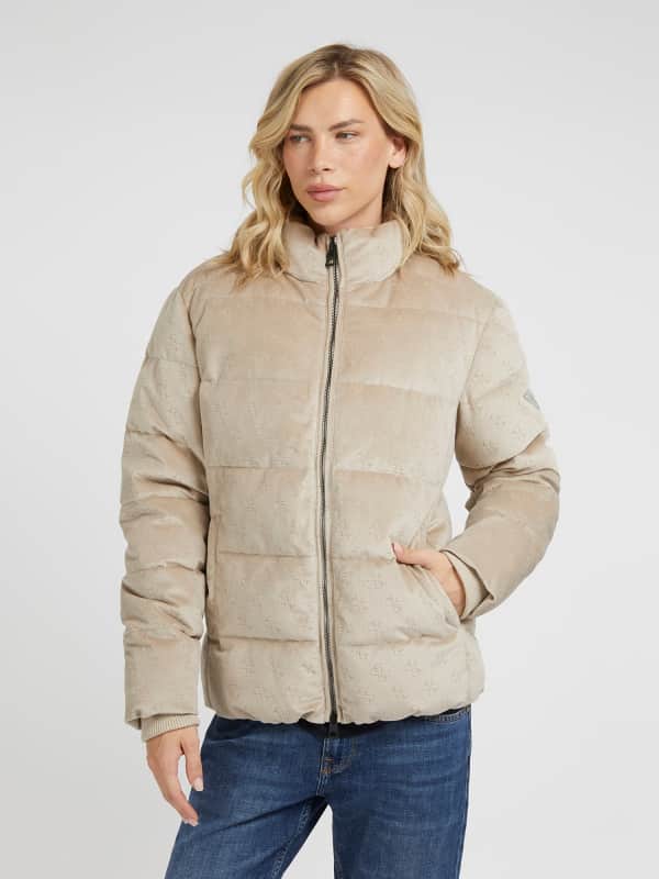 Puffer jakke GUESS 4G Logo Velvet Beige | M3BL30WFP72, 0