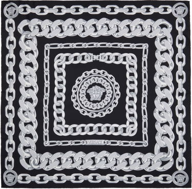 Tørklæde Versace Versace Medusa Chains Large Silk Scarf Sort | 1001600_1A13762, 0