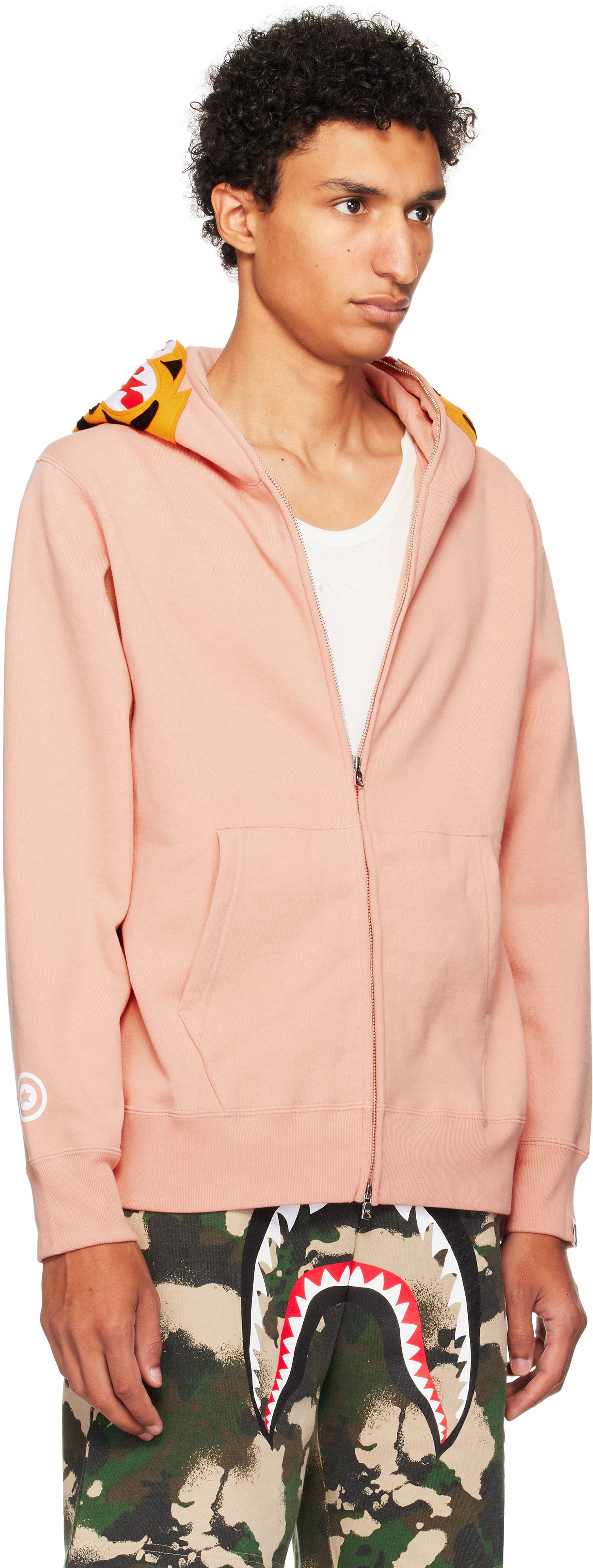 Sweatshirt BAPE Tiger Full Zip Hoodie Lyserød | 001ZPL301006M, 1