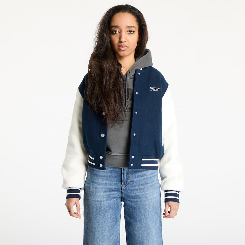 Bomberjakke Tommy Hilfiger Tommy Jeans Wool Varsity Bomber Jacket Mørkeblå | DW0DW19320 C1G