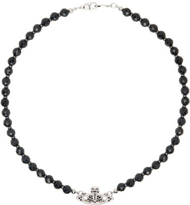 Halskæde Vivienne Westwood Silver & Black Choker Sort | 6303002F-02P178-CN, 0