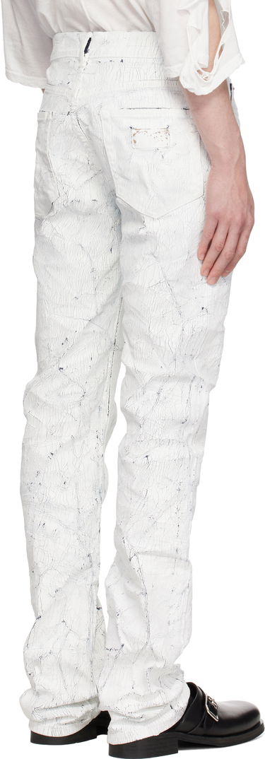 Jeans Maison Margiela MM6 Maison Margiela 5 Pocket Cracked Jeans Hvid | SH2LA0018 M30028, 2