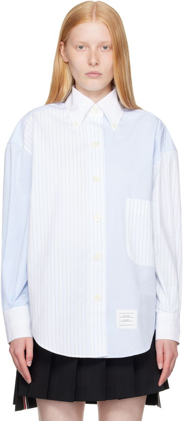 Skjorte Thom Browne Thom Browne Funmix Micro University Striped Shirt Blå | FLL079F-F0917, 0