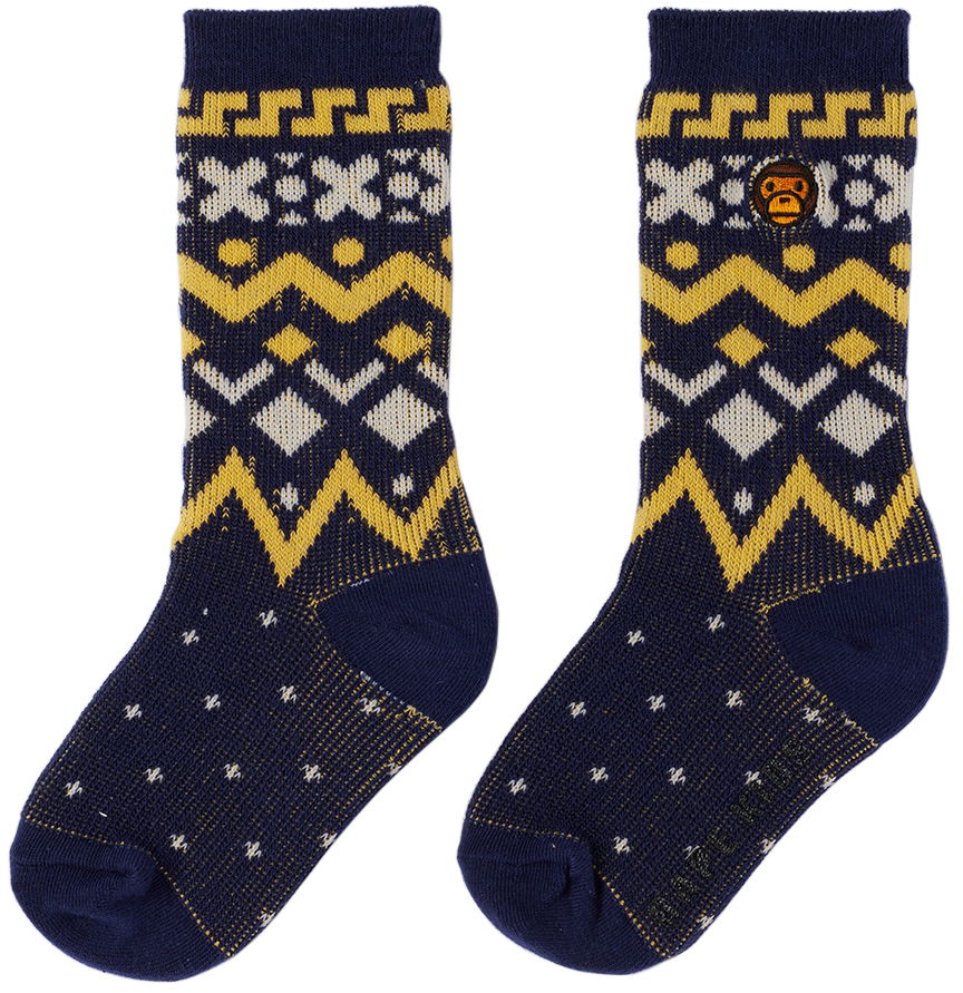 Sokker BAPE Baby Milo Nordic Socks Blå | 002SOI803004K, 1