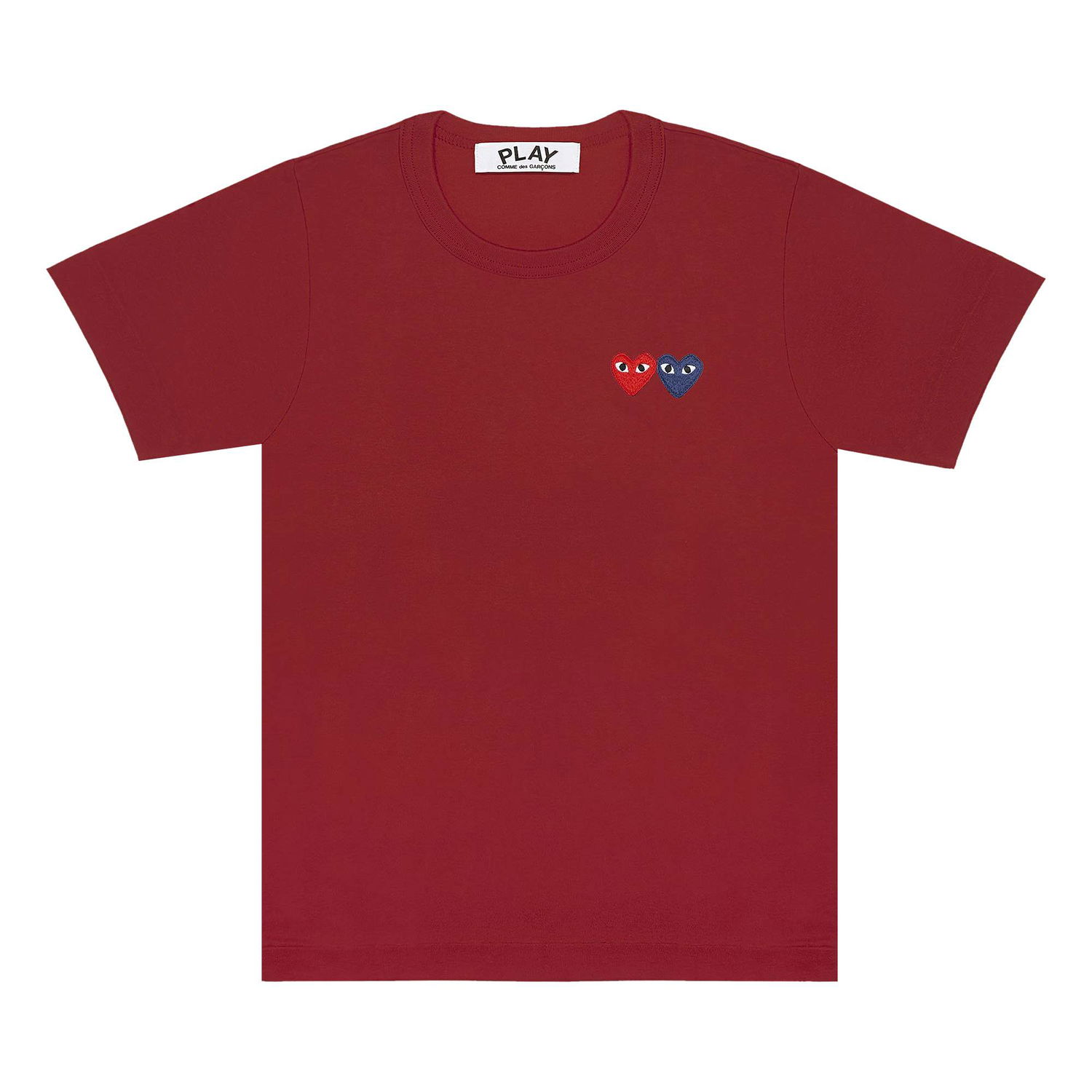 T-shirt Comme des Garçons PLAY Double Hearts T-Shirt Bourgogne | AZ T225 051 4, 1