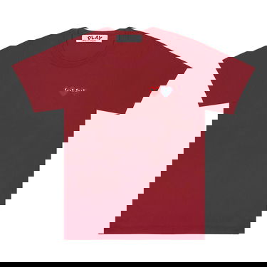 T-shirt Comme des Garçons PLAY Double Hearts T-Shirt Bourgogne | AZ T225 051 4, 1