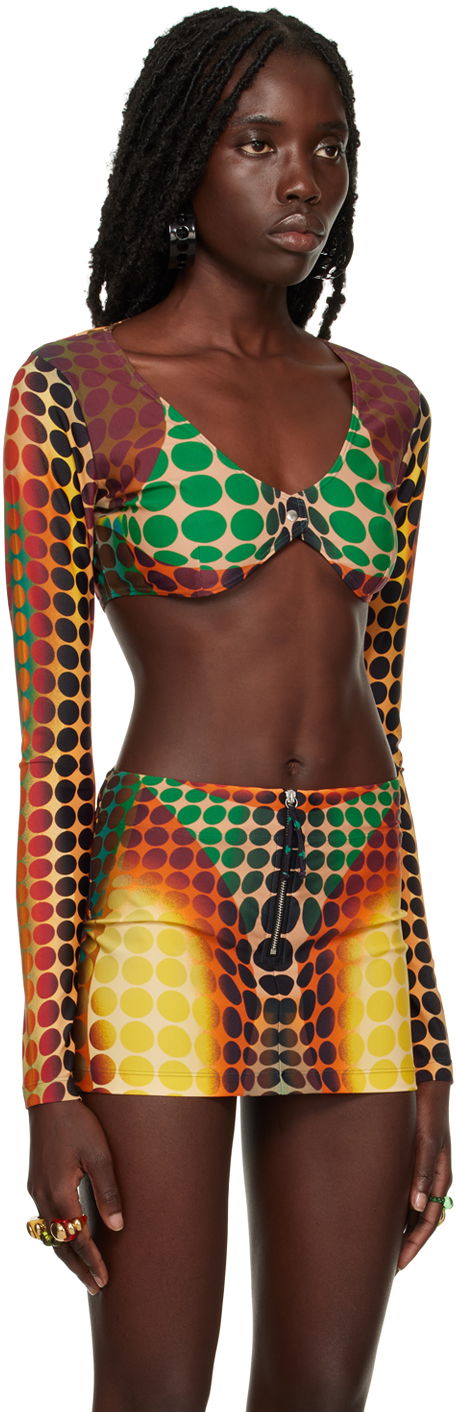 Nederdel Jean Paul Gaultier Jean Paul Gaultier Printed Long Sleeve Crop Top Flerfarvet | 22/09-F-TO044-J512, 1