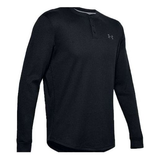 Skjorte Under Armour Waffle Henley Thermal Shirt Sort | 1302356-001, 0