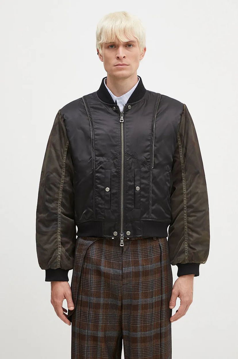 Bomberjakke Andersson Bell Mesh Sleeve Bomber Jacket Sort | awa626u